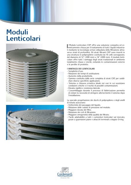 Moduli lenticolari - Scheda - Gruppo Cordenons