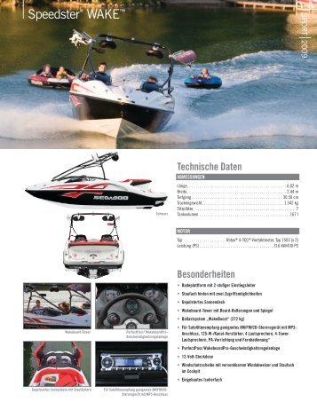 Sea-Doo PWC - Specifications (DE) - Speedster WAKE - Jet-Team