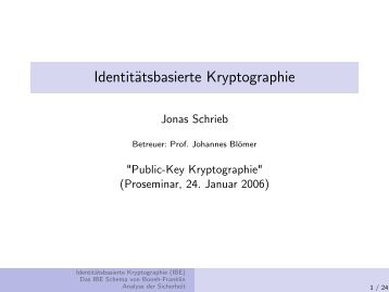 IdentitÃƒÂ¤tsbasierte Kryptographie