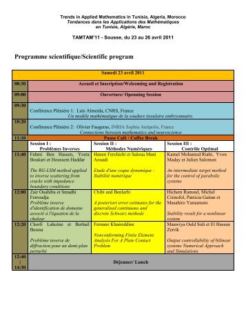 Programme scientifique/Scientific program - lamsin