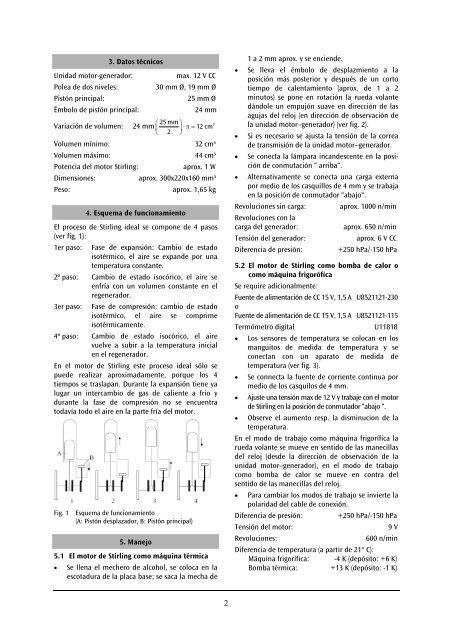 3B SCIENTIFICÂ® PHYSICS U10050 Stirlingmotor, transparent