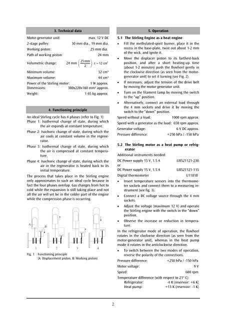 3B SCIENTIFICÂ® PHYSICS U10050 Stirlingmotor, transparent