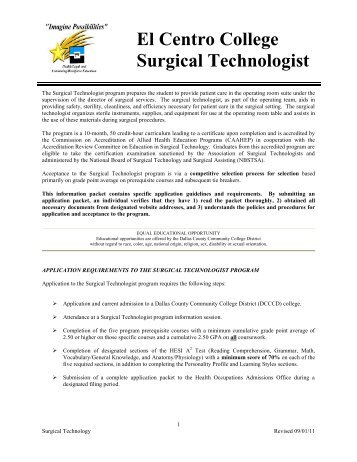 El Centro College Surgical Technologist