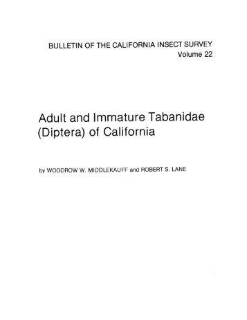 Adult and Immature Tabanidae - Essig Museum of Entomology ...