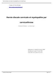 Hernie discale cervicale et myelopathie par cervicarthrose