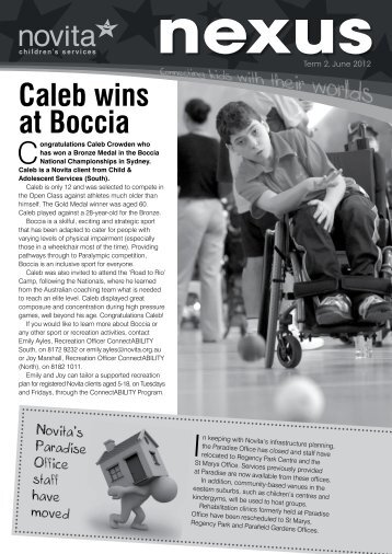 Caleb wins at Boccia - Novita Children's Services
