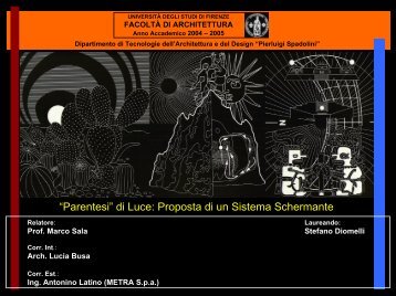 âParentesiâ di Luce: Proposta di un Sistema Schermante - Infobuild