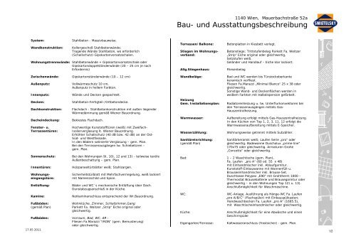 Bau- und Ausstattungsbeschreibung - Swietelsky