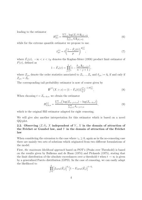 Estimation of the extreme value index and high quantiles under ...