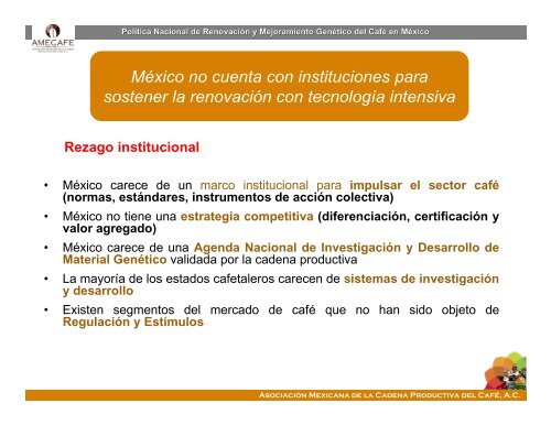 Política Nacional de Renovación de Cafetales en México ... - amecafé