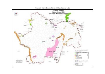 Annexe 1 â Carte des sites Natura 2000 en SaÃ´ne-et-Loire