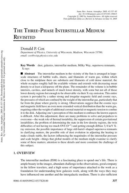 THE THREE-PHASE INTERSTELLAR MEDIUM REVISITED