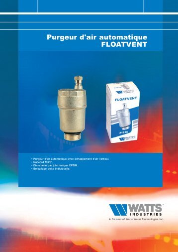 Purgeur d'air automatique FLOATVENT - Watts Industries