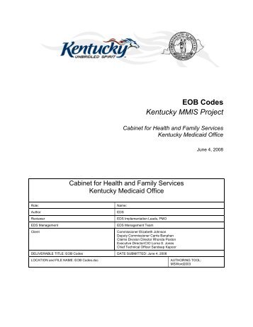 EOB Codes Listing (PDF) - Kymmis.com