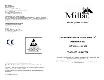 Catéter transductor de presión Mikro-Tip Modelo MPC-500 ... - Millar