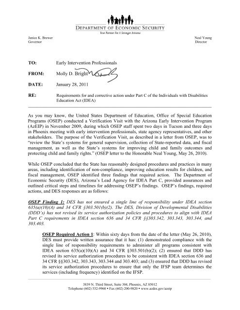 Letterhead #1 Agency - Arizona Department of Economic Security