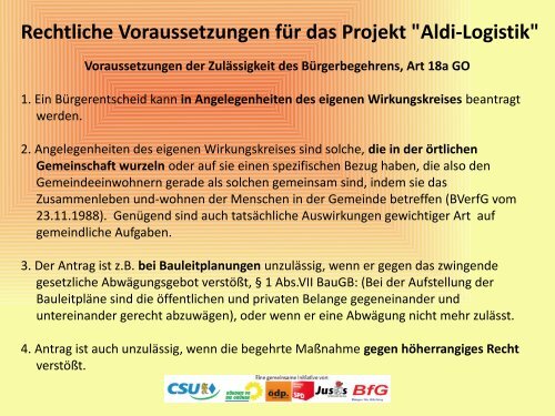 Aldi-Logistik MONOPOLY in Gilching - Gilching bleibt fair