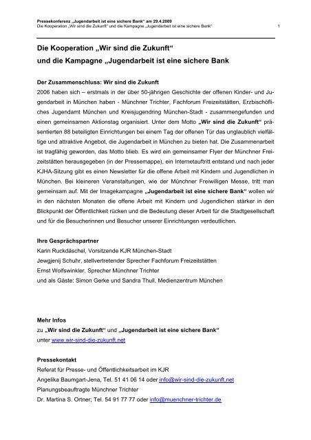 Pressemappe (PDF, 40 KB) - Wir-sind-die-zukunft.net