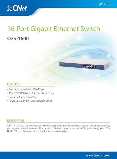 CGS-1600 Datasheets - CNet