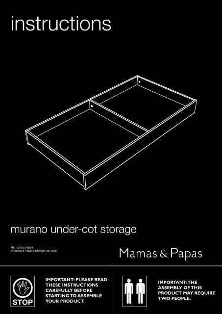 Murano Under-Cot Storage instructions - Mamas &amp; Papas