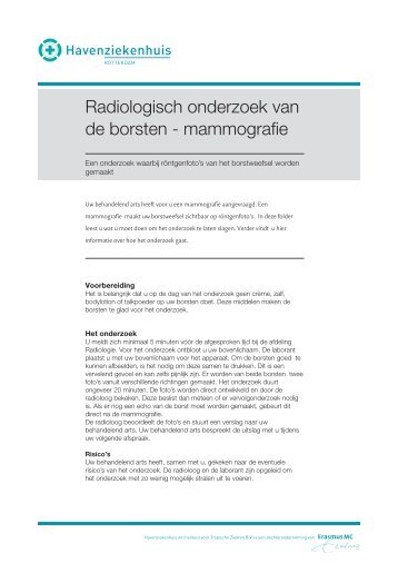 radiologisch onderzoek - Havenziekenhuis Rotterdam