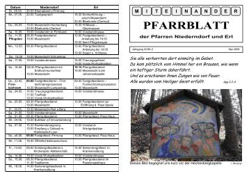 PFARRBLATT - Gemeinde Niederndorf