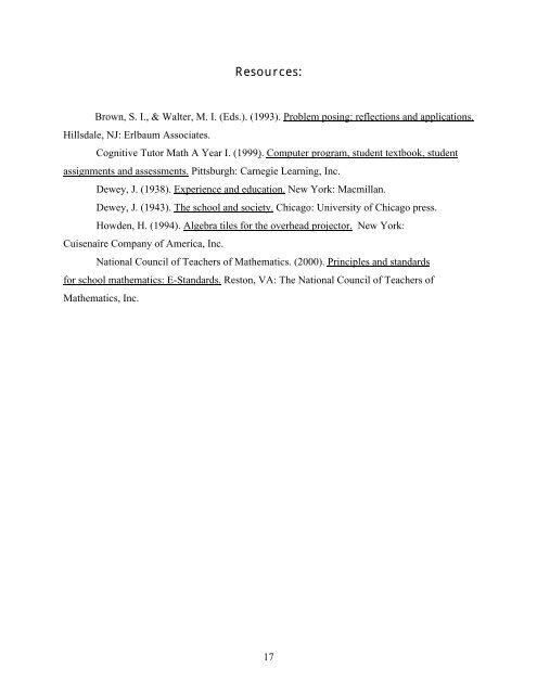 Lesson Plans for Use of Algebra Tiles: Instruction