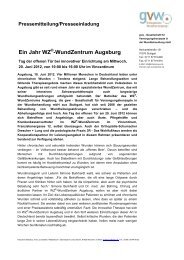 Ein Jahr WZ -WundZentrum Augsburg - GVW GmbH