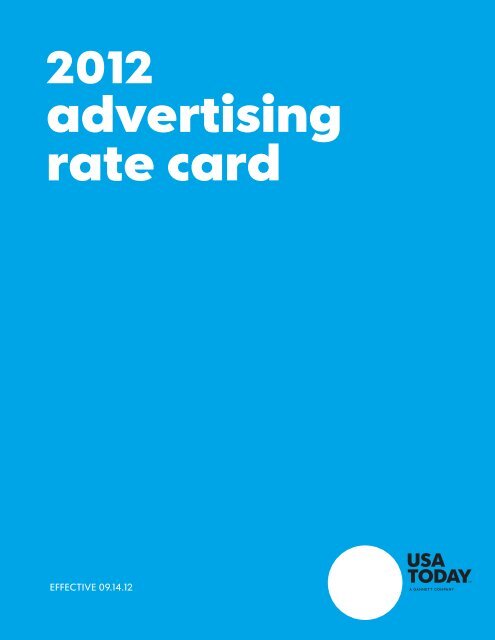advertising rate card - USA Today