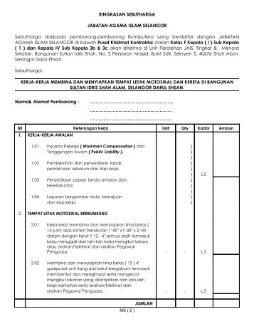 RINGKASAN SEBUTHARGA - Sistem Tender Dokumen dan ...