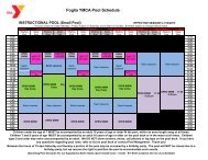 Foglia YMCA Pool Schedule