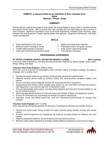 volunteer resume templates