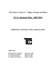 TCA's Strategic Plan â 2007-2011 - Toronto Construction Association