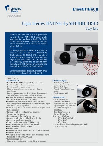 Sentinel II_Datasheet_Spanish_July12.pdf - VingCard Elsafe