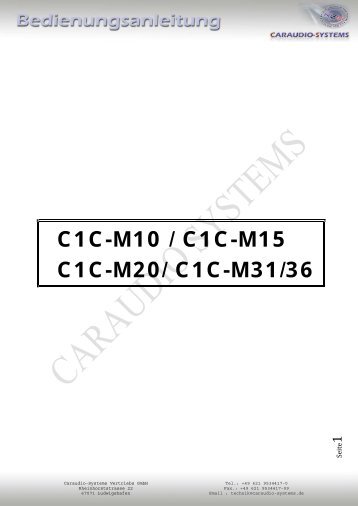 C1C-M10 / C1C-M15 C1C-M20/ C1C-M31/36 - vag navisystems