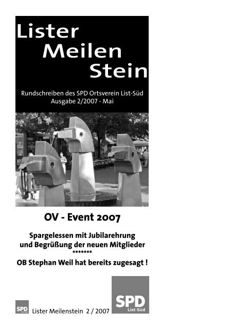 Lister Meilenstein, Ausgabe 2/2007 - SPD-Ortsverein List-SÃ¼d