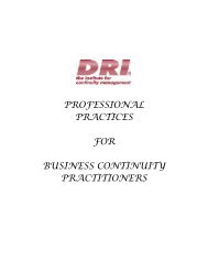 professional practices for business continuity ... - DRI Caribbean