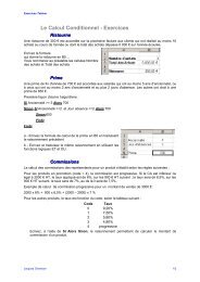 Le Calcul Conditionnel - Exercices