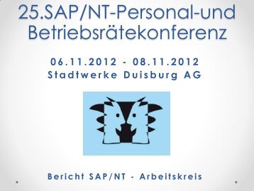 Bericht des SAP/NT-Arbeitskreises - Br-arbeitskreis-sapnt.de