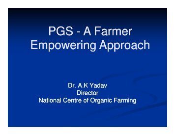 Farmer Empowerment - National Centre of Organic Farming