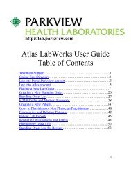 Atlas User Guide - Parkview Health Laboratory
