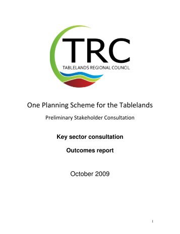 Key Sector Consultation Outcomes Report - Tablelands Regional ...