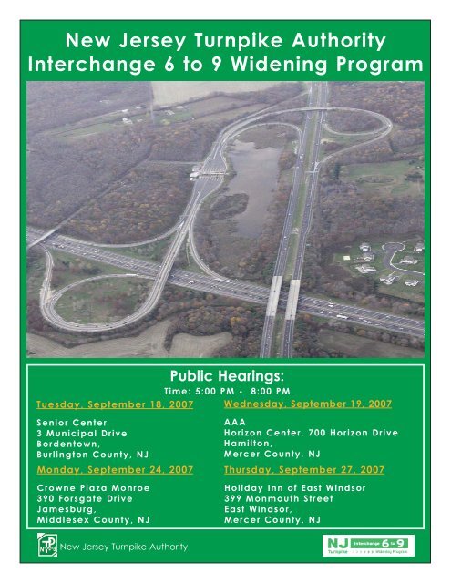 Program Brochure - NJ Turnpike Interchange 6 to 9 Widening Program