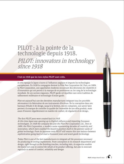 Pilot Pens Brochure - Penbox