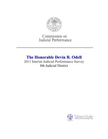 The Honorable Devin R. Odell - Commissions on Judicial Performance