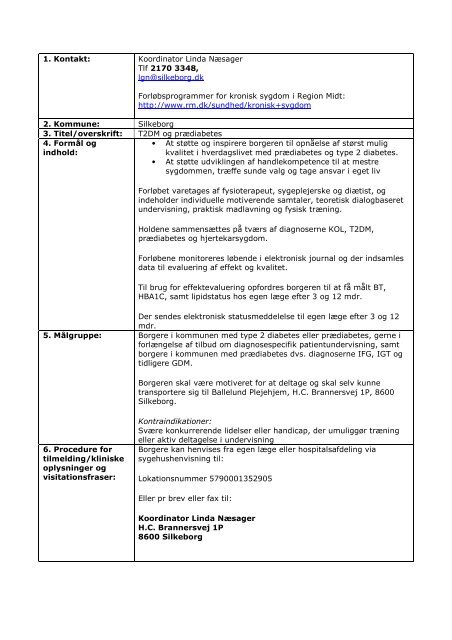 tilbuddet i relation til Diabetes type 2 - Patientuddannelse