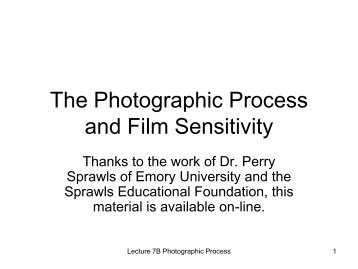 The Photographic Process and Film Sensitivity