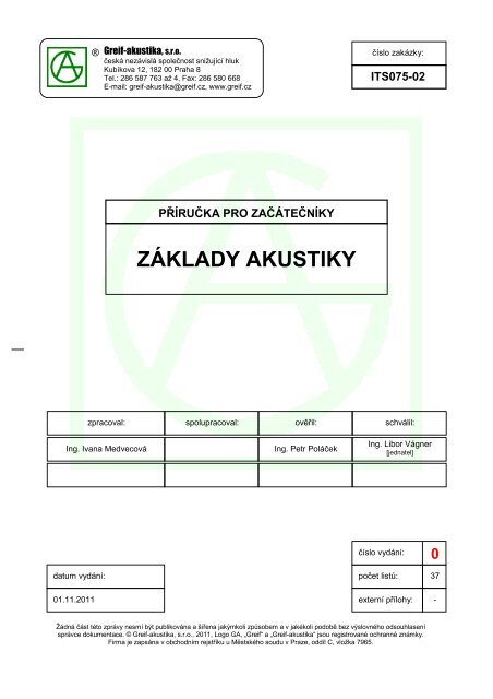 ZÁKLADY AKUSTIKY - Greif-akustika sro