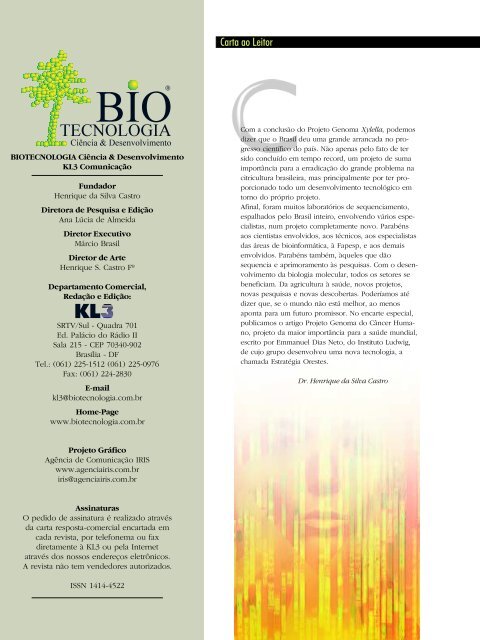 Projeto Genoma do CÃ¢ncer - Biotecnologia