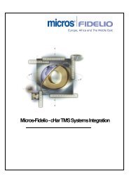 Micros-Fidelio - cHar TMS Systems Integration
